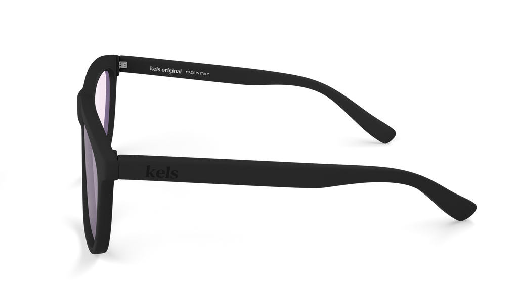 Black sunglasses with 'keds' branding on a white background