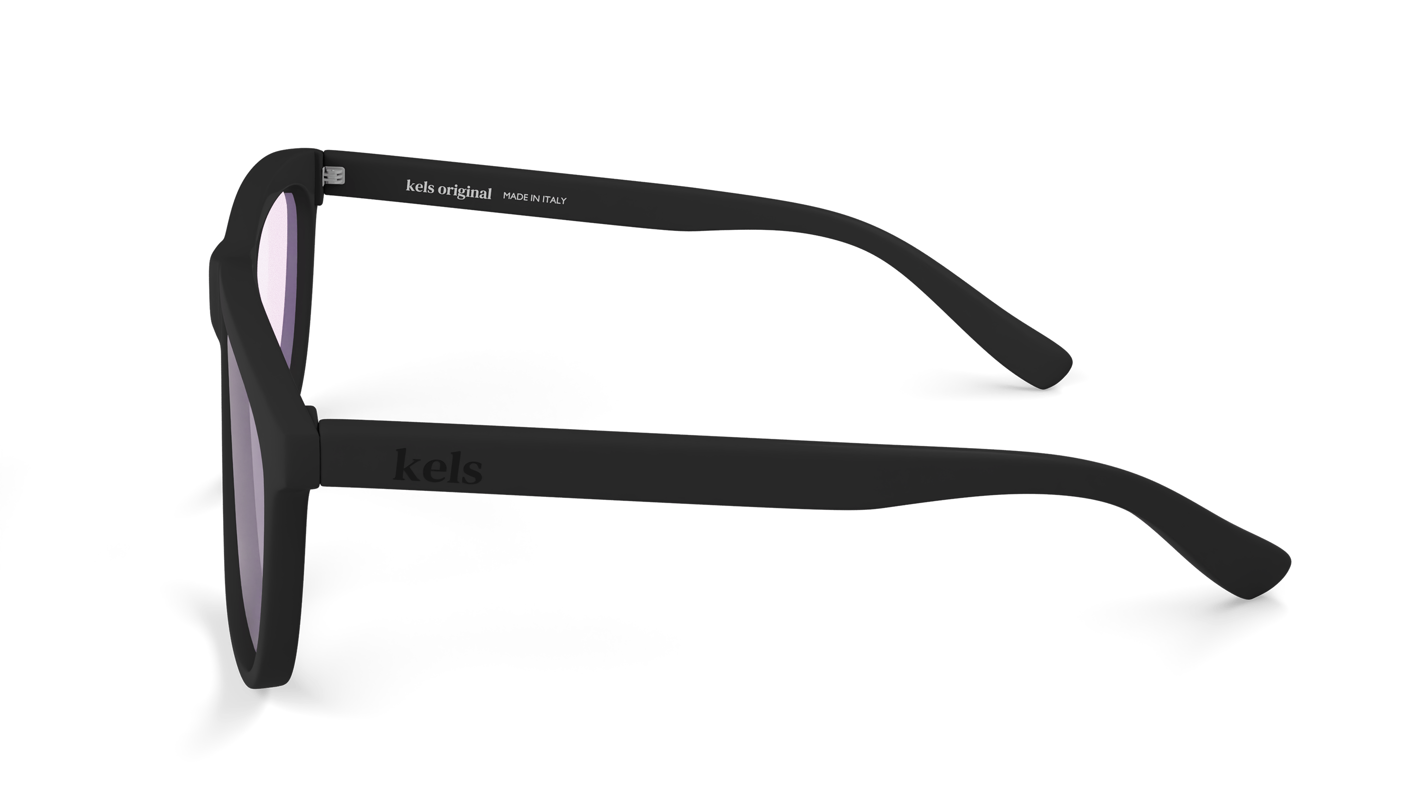 Black sunglasses with 'keds' branding on a white background